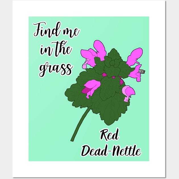 Find me in the grass... Red Dead-Nettle Wall Art by Kamila's Ideas